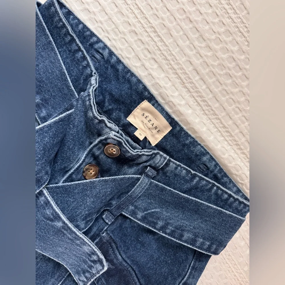 Sézane Maximo High-Rise Dark Wash Straight Jeans Size 36 (US 4) NWOT - Picture 6 of 8